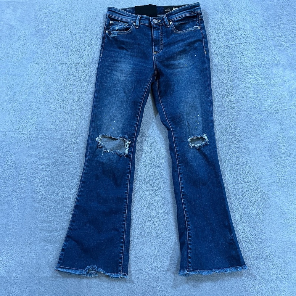 Armani Exchange AX Jeans Women 25 J62 Flare Capri Distressed Cowgirl Y2K Western
